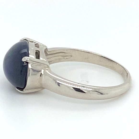 Blue Opal 2.90ct Platinum Solid Silver Ring - Picture 6 of 7